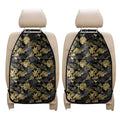 Black And Gold Tropical Pattern Print Car Seat Organizers