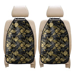 Black And Gold Tropical Pattern Print Car Seat Organizers