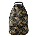 Black And Gold Tropical Pattern Print Car Seat Organizers