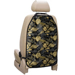 Black And Gold Tropical Pattern Print Car Seat Organizers