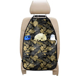 Black And Gold Tropical Pattern Print Car Seat Organizers