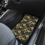 Black And Gold Tropical Pattern Print Front Car Floor Mats