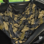 Black And Gold Tropical Pattern Print Pet Car Back Seat Cover