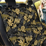 Black And Gold Tropical Pattern Print Pet Car Back Seat Cover