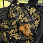 Black And Gold Tropical Pattern Print Pet Car Back Seat Cover