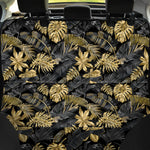Black And Gold Tropical Pattern Print Pet Car Back Seat Cover
