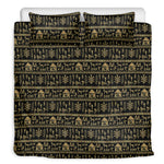 Black And Gold Warli Pattern Print Duvet Cover Bedding Set