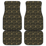 Black And Gold Warli Pattern Print Front and Back Car Floor Mats