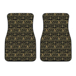 Black And Gold Warli Pattern Print Front Car Floor Mats