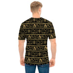 Black And Gold Warli Pattern Print Men's T-Shirt