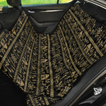 Black And Gold Warli Pattern Print Pet Car Back Seat Cover