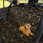 Black And Gold Warli Pattern Print Pet Car Back Seat Cover