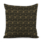 Black And Gold Warli Pattern Print Pillow Cover