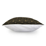 Black And Gold Warli Pattern Print Pillow Cover