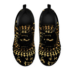 Black And Gold Warli Tribal Print Black Sneakers