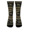 Black And Gold Warli Tribal Print Crew Socks