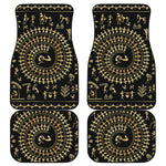 Black And Gold Warli Tribal Print Front and Back Car Floor Mats
