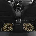 Black And Gold Warli Tribal Print Front and Back Car Floor Mats