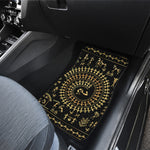 Black And Gold Warli Tribal Print Front and Back Car Floor Mats