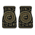 Black And Gold Warli Tribal Print Front Car Floor Mats