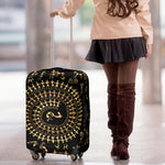 Black And Gold Warli Tribal Print Luggage Cover