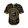 Black And Gold Warli Tribal Print Men's Baseball Jersey