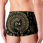 Black And Gold Warli Tribal Print Men's Boxer Briefs