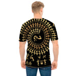 Black And Gold Warli Tribal Print Men's T-Shirt