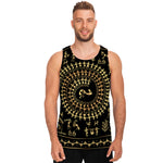 Black And Gold Warli Tribal Print Men's Tank Top