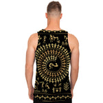 Black And Gold Warli Tribal Print Men's Tank Top