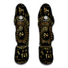 Black And Gold Warli Tribal Print Muay Thai Shin Guard