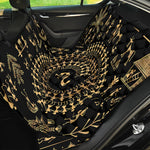 Black And Gold Warli Tribal Print Pet Car Back Seat Cover