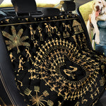 Black And Gold Warli Tribal Print Pet Car Back Seat Cover