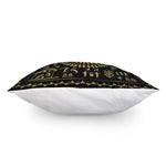 Black And Gold Warli Tribal Print Pillow Cover