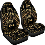 Black And Gold Warli Tribal Print Universal Fit Car Seat Covers