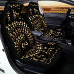 Black And Gold Warli Tribal Print Universal Fit Car Seat Covers