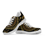 Black And Gold Warli Tribal Print White Sneakers