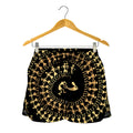 Black And Gold Warli Tribal Print Women's Shorts