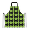 Black And Green Argyle Pattern Print Apron