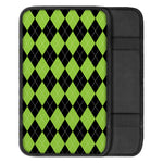 Black And Green Argyle Pattern Print Car Center Console Cover