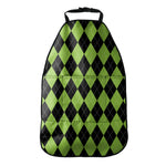 Black And Green Argyle Pattern Print Car Seat Organizers