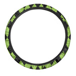 Black And Green Argyle Pattern Print Car Steering Wheel Cover