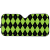 Black And Green Argyle Pattern Print Car Sun Shade