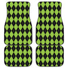 Black And Green Argyle Pattern Print Front and Back Car Floor Mats