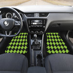 Black And Green Argyle Pattern Print Front and Back Car Floor Mats