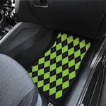 Black And Green Argyle Pattern Print Front and Back Car Floor Mats