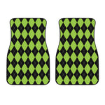 Black And Green Argyle Pattern Print Front Car Floor Mats