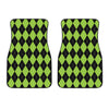 Black And Green Argyle Pattern Print Front Car Floor Mats