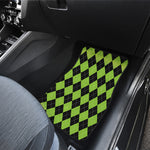 Black And Green Argyle Pattern Print Front Car Floor Mats