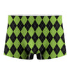 Black And Green Argyle Pattern Print Men's Boxer Briefs